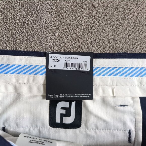 FootJoy Golf Shorts Mens 40 Navy 9" Performance Stretch Flat Front - Picture 8 of 12